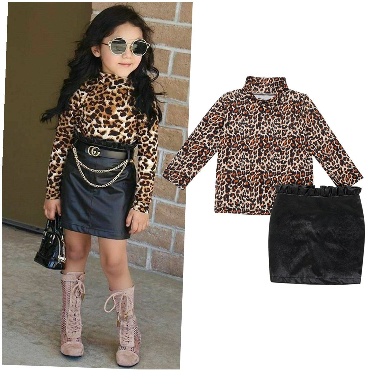 Girls Leopard outfit