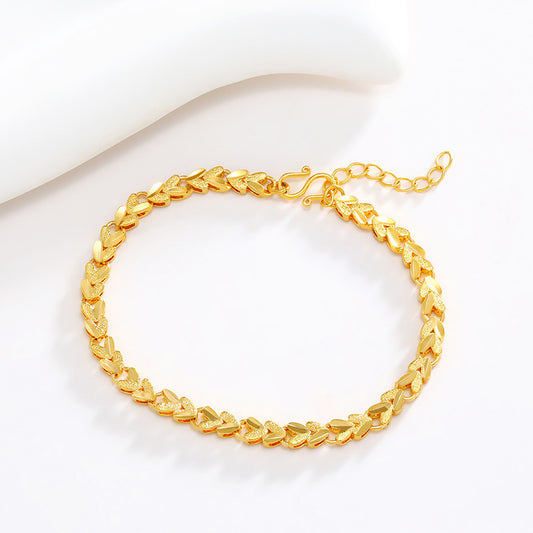 Alloy Gold Plated Heart Bracelet