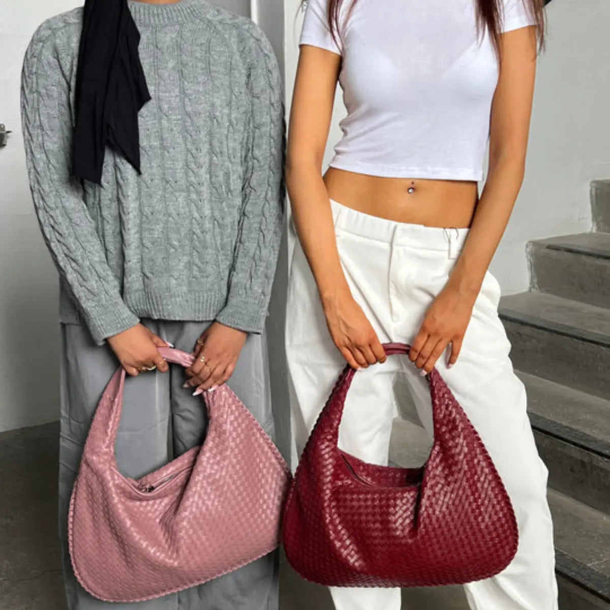 Sophia Woven Hobo Bag