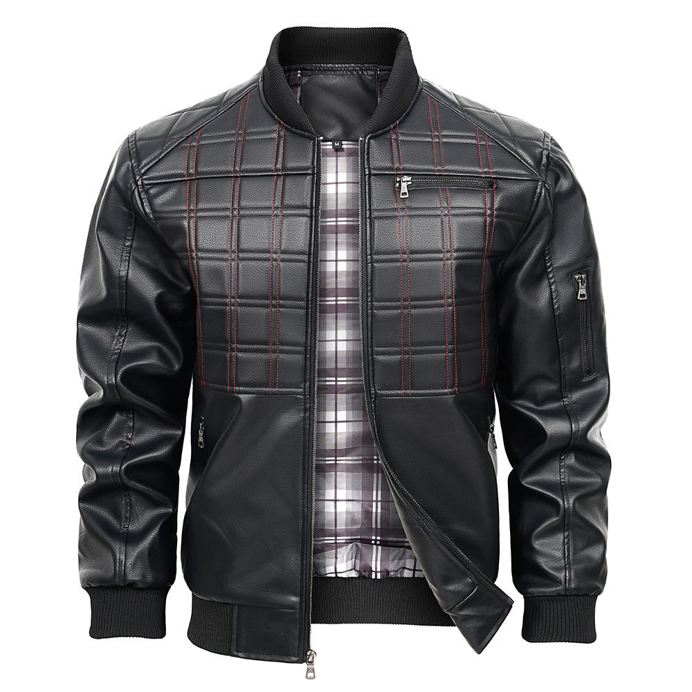 Men's Spring And Autumn New Leather Jacket