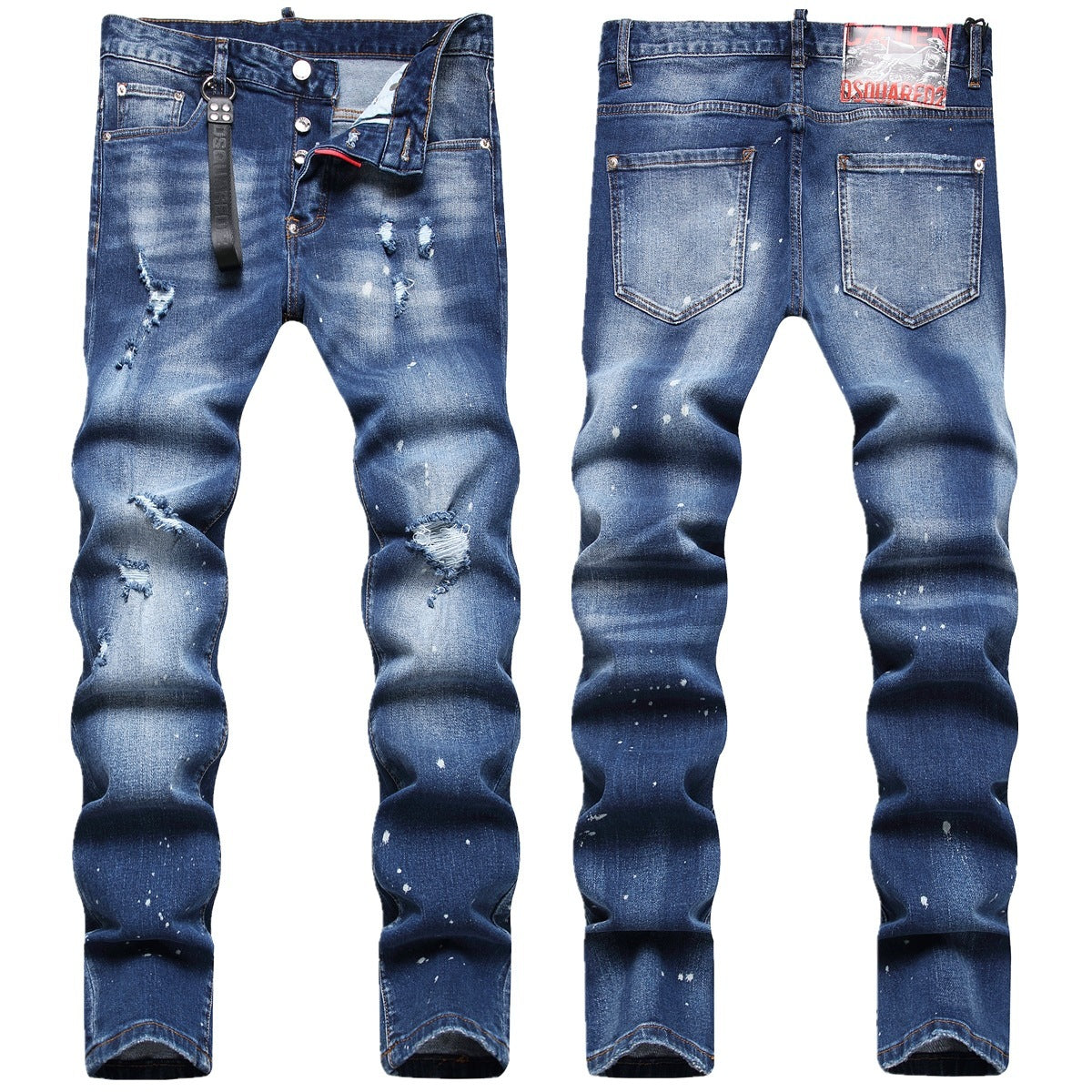 Men's Jeans Ripped Fashion Ornaments Trend