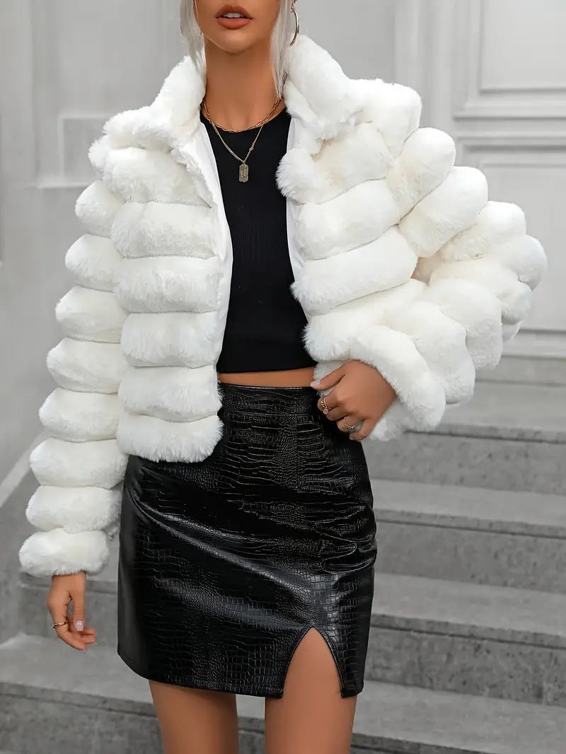 Trendy Faux Fur Coat