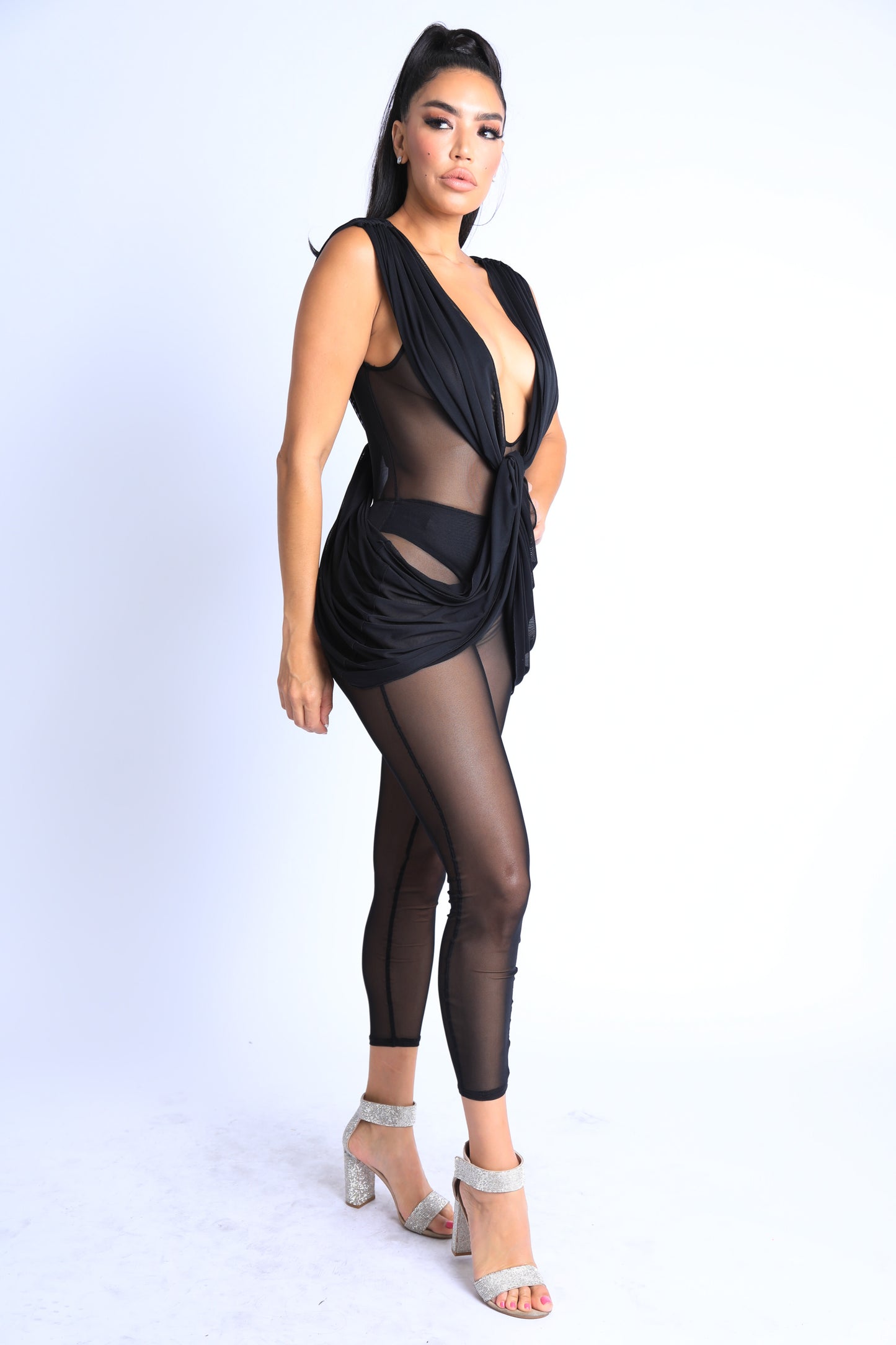 Eclipse Mesh Bodycon Jumpsuit