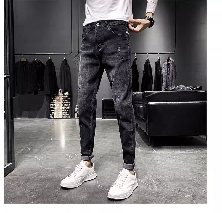 Men's Black Tapered Jeans