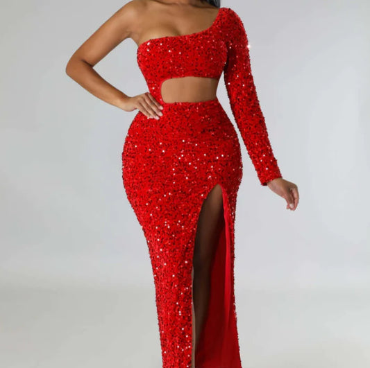 Scarlet Starlight Evening Gown