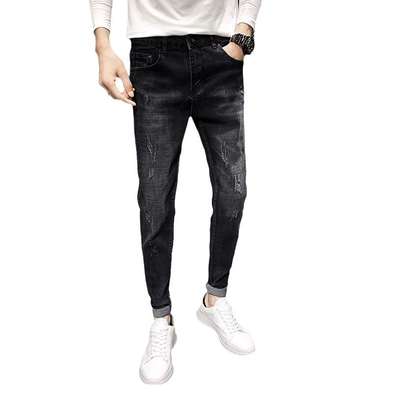 Men's Black Tapered Jeans