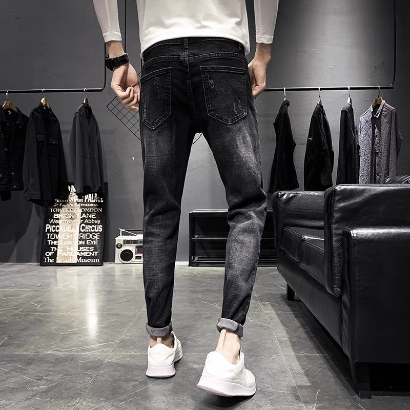 Men's Black Tapered Jeans