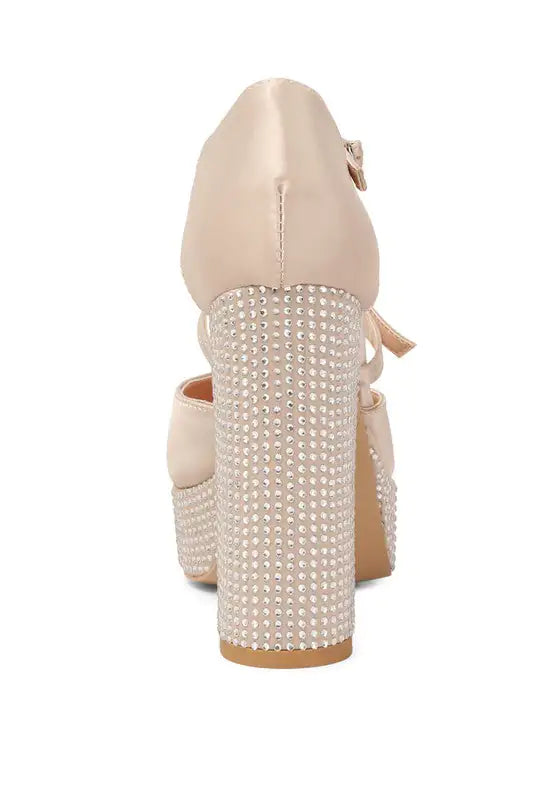 Rhinestones Embellished Platform Sandals